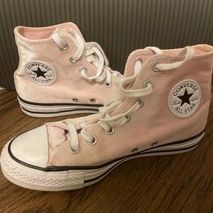 Pastel Pink Velvet converse high tops